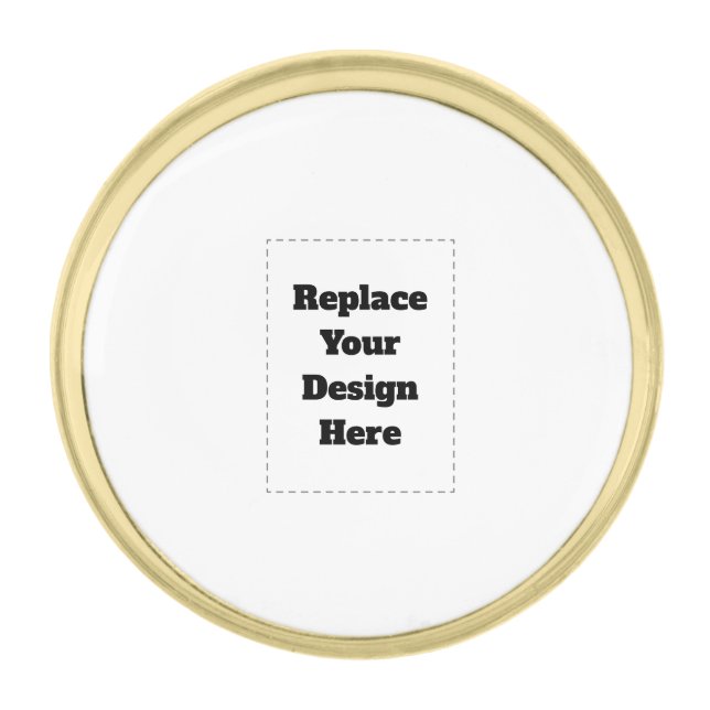 Create Your Own white  Gold Finish Lapel Pin (Front)
