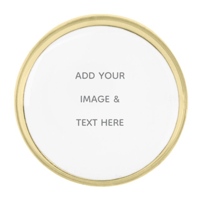 Create Your Own white  Gold Finish Lapel Pin (Front)