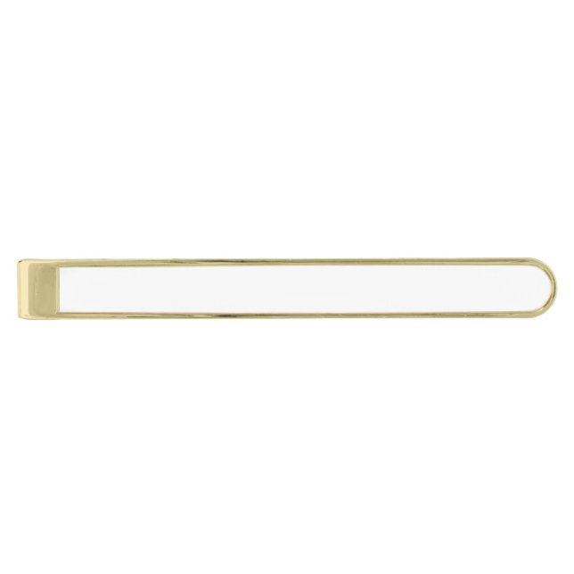  Create Your Own white  Gold Finish Tie Bar (Front)