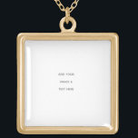 Create Your Own white  Gold Plated Necklace<br><div class="desc">This design is minimalist style which can be easily updated with your photo and text. If you need any help please contact me using the massage button below and I will be happy to help.</div>
