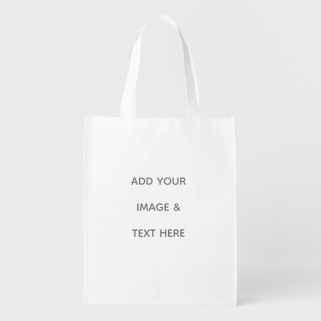 Create Your Own white  Grocery Bag (Front)