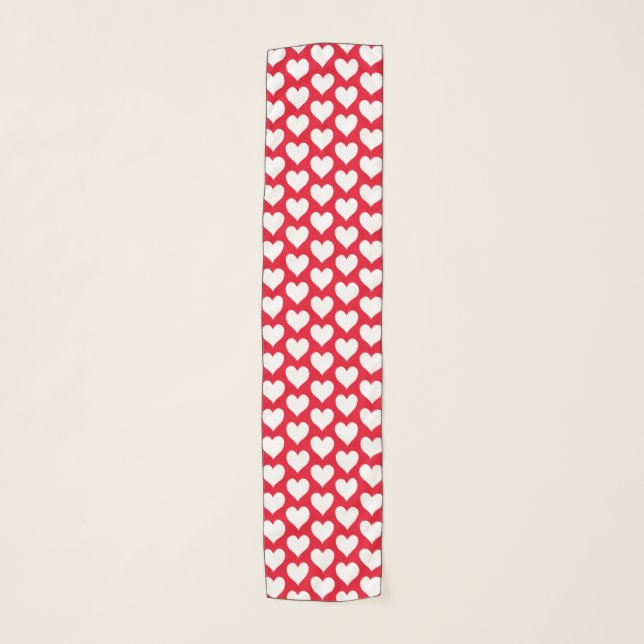 Create Your Own White Heart Pattern Scarf (Front)