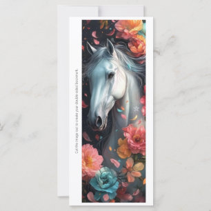 Create Your Own White Horse Flowers Bookmark Card
