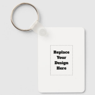 Create Your Own white  Keychain