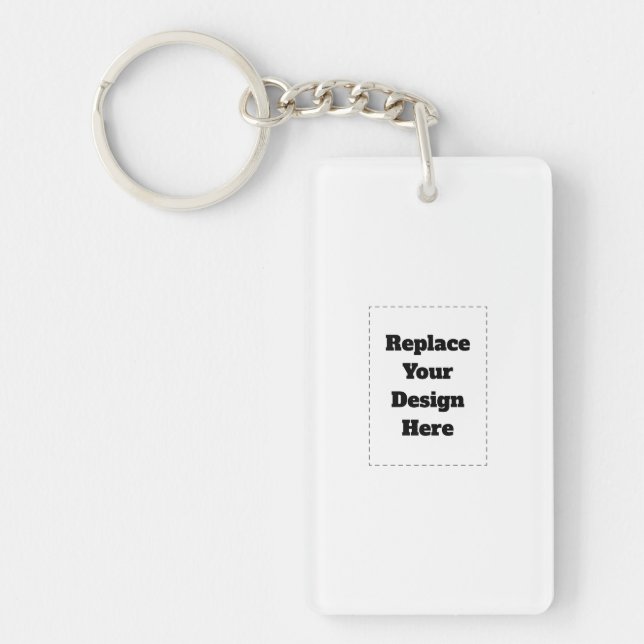 Create Your Own white  Keychain (Front)