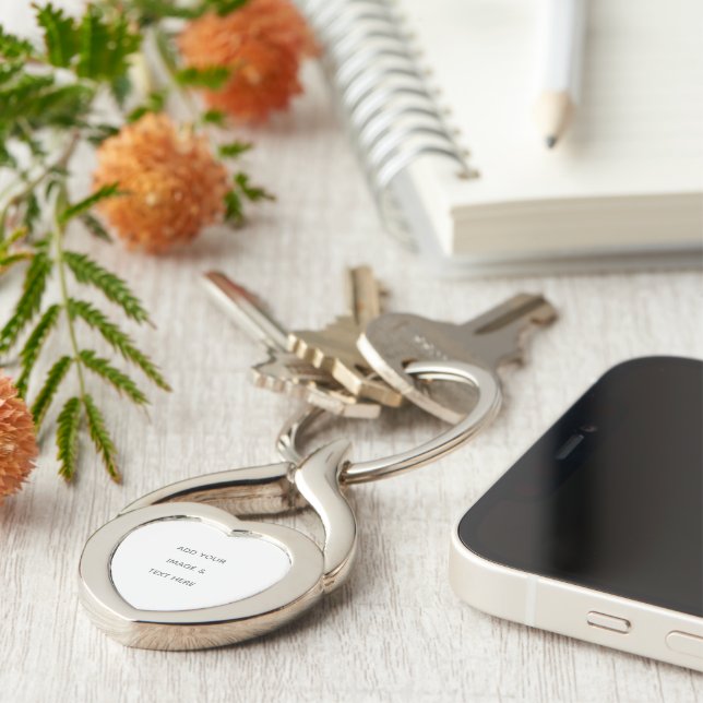 Create Your Own white  Keychain (Side)