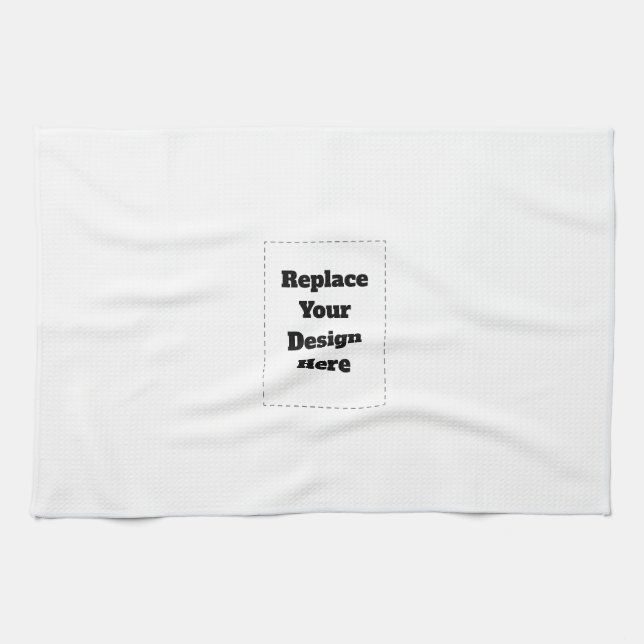 Create Your Own white  Kitchen Towel (Horizontal)