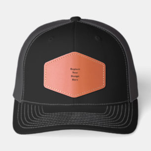Create Your Own white Leather Patch Hat