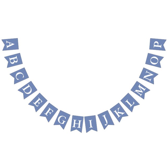 Create Your Own White Letter Blue Background Bunting Flags (All)