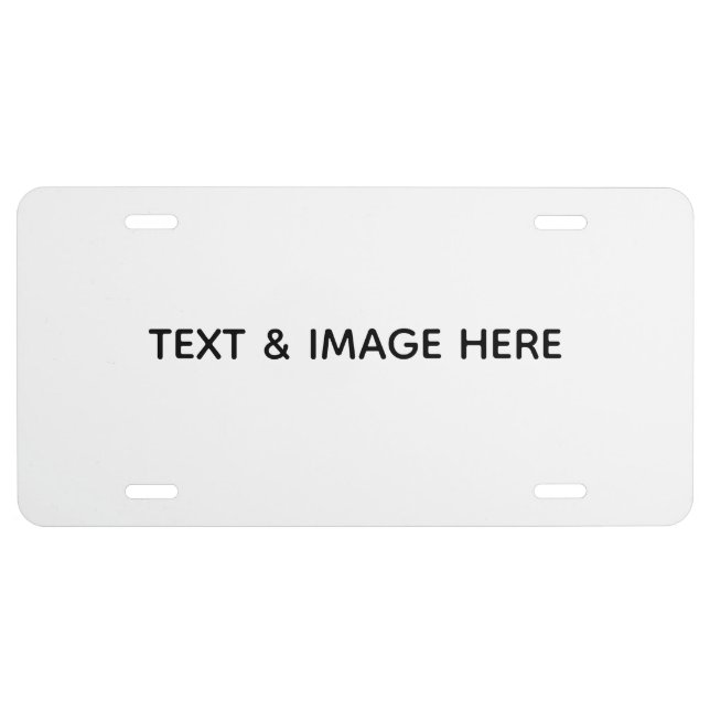 Create Your Own white License Plate (Front)