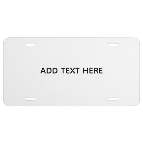 Create Your Own White License Plate