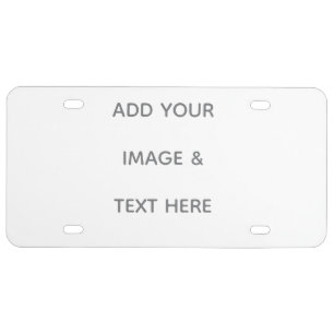 Create Your Own white  License Plate
