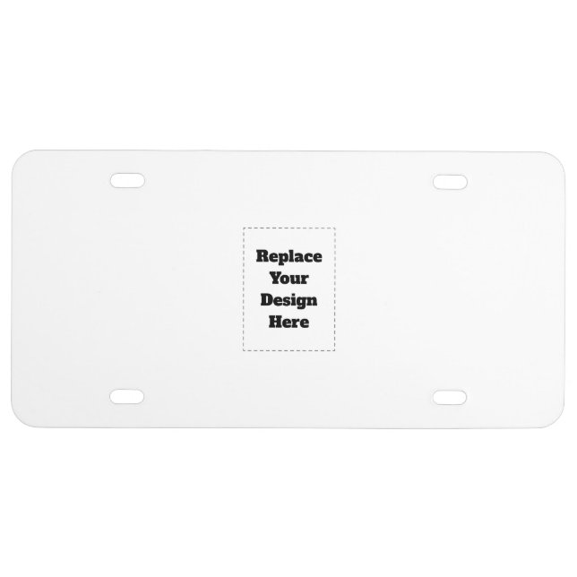 Create Your Own white  License Plate (Front)
