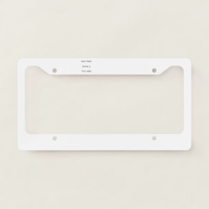 Create Your Own white  License Plate Frame