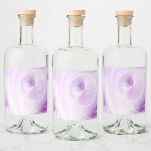 Create Your Own White Light Swirls - Pink Liquor Bottle Label