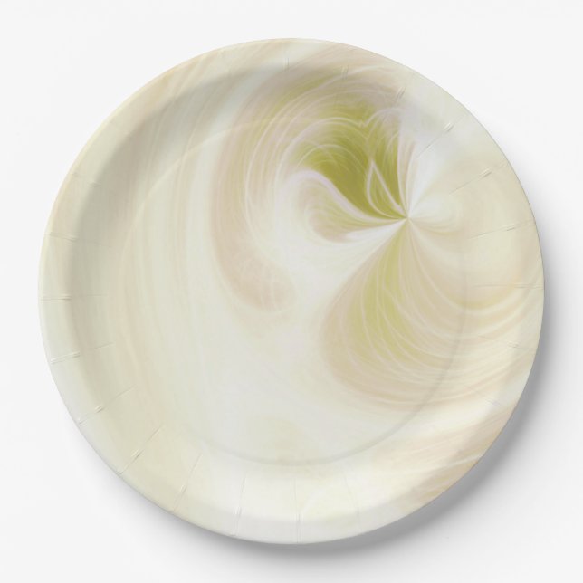Create Your Own White Light Swirls - Yellow  Paper Plates (Front)