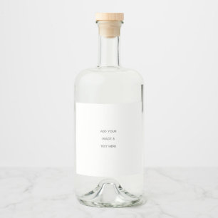 Create Your Own white Liquor Bottle Label