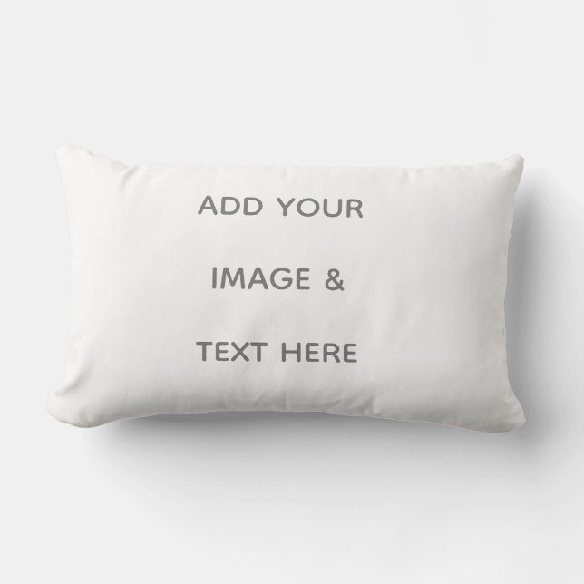 Create Your Own white  Lumbar Pillow (Front)