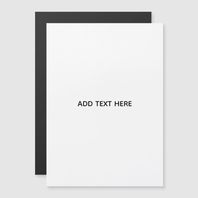 Create Your Own White  Magnetic Invitation (Front/Back)