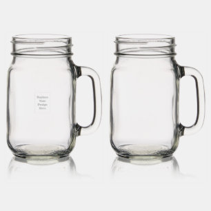 Create Your Own white  Mason Jar W/ Handle
