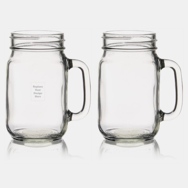 Create Your Own white  Mason Jar W/ Handle (Glassware)