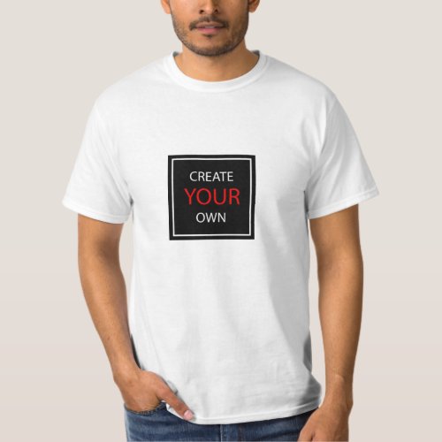 Create Your Own White Men _ personalised  Custom T_Shirt