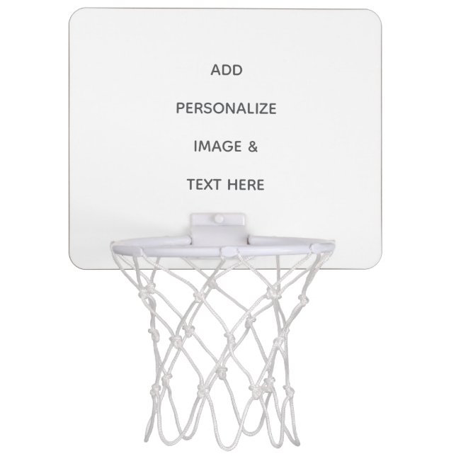 Create Your Own white  Mini Basketball Hoop (Front)