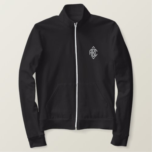 Create Your Own White Monogrammed Black Mens Embroidered Jacket