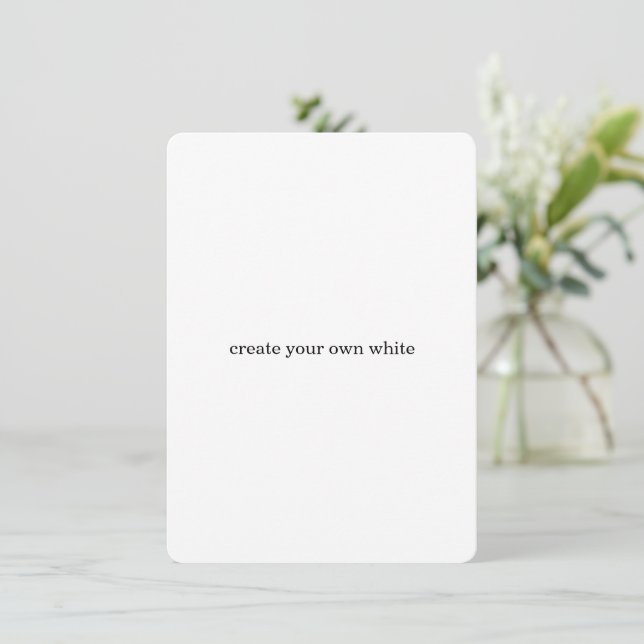 create your own white  note card (Standing Front)