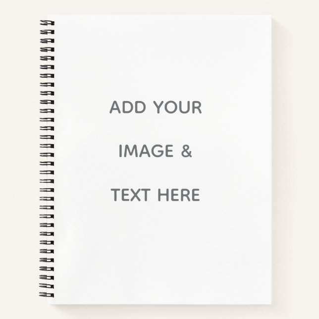 Create Your Own white  Notebook (Front)