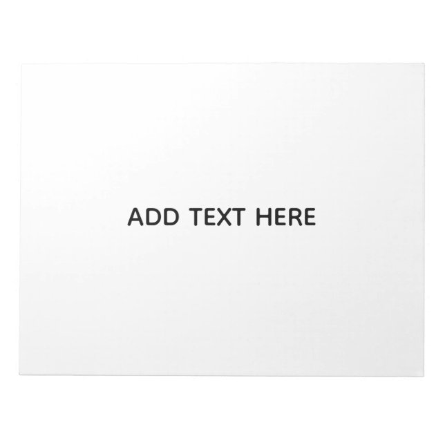 Create Your Own White  Notepad (Front)
