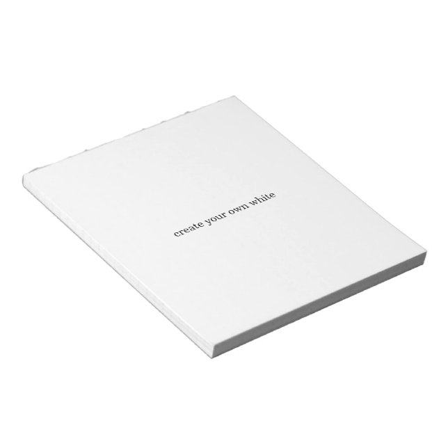 create your own white  notepad (Angled)