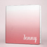 Create Your Own White Ombre Personalized 3 Ring Binder<br><div class="desc">The customizable background color is a light coral color. You can customize the personalized text. Try a different modern calligraphy font style. Create your own back-to-school binder for a teacher or student. The ombre design is tiled. It can be transferred to other products and a background color can be picked....</div>