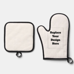 Create Your Own white  Oven Mitt & Pot Holder Set