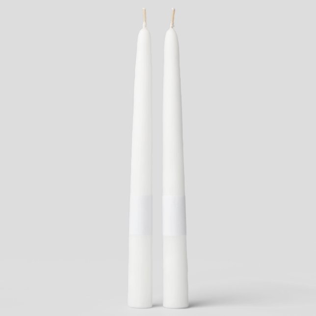 Create your own white personalizable taper candle (Front)