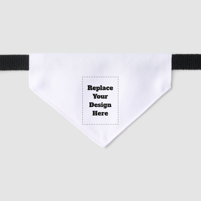 Create Your Own white  Pet Bandana Collar (Front)