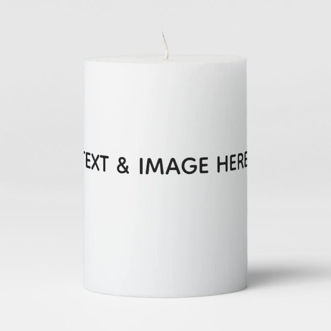 Create Your Own white Pillar Candle (Front)
