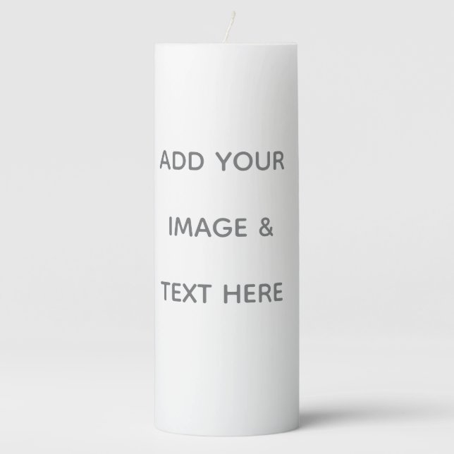 Create Your Own white  Pillar Candle (Front)
