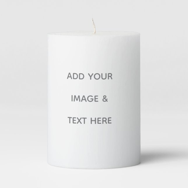 Create Your Own white  Pillar Candle (Front)