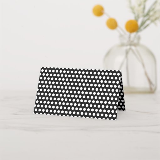 Create Your Own White Polka Dot Place Card | Zazzle
