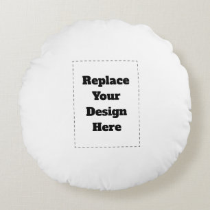 Create Your Own white  Round Pillow