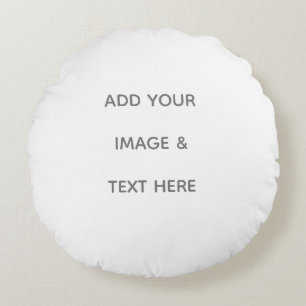 Create Your Own white  Round Pillow