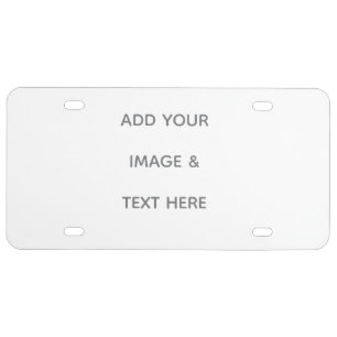 Create Your Own white  Save The Date License Plate