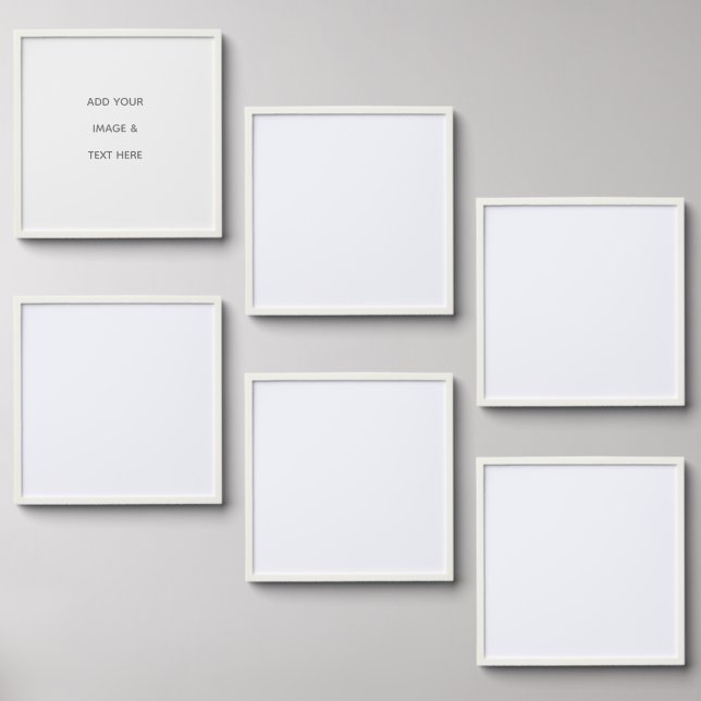 Create Your Own white  Save The Date Peel And Stick Photo Tile (Front Set)