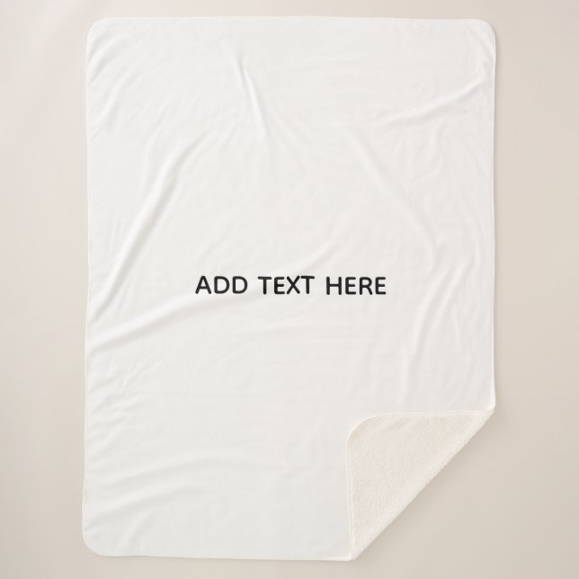 Create Your Own White  Sherpa Blanket (Front)