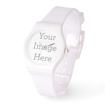 Create Your Own White Silicone Watch by zazzle_templates at Zazzle