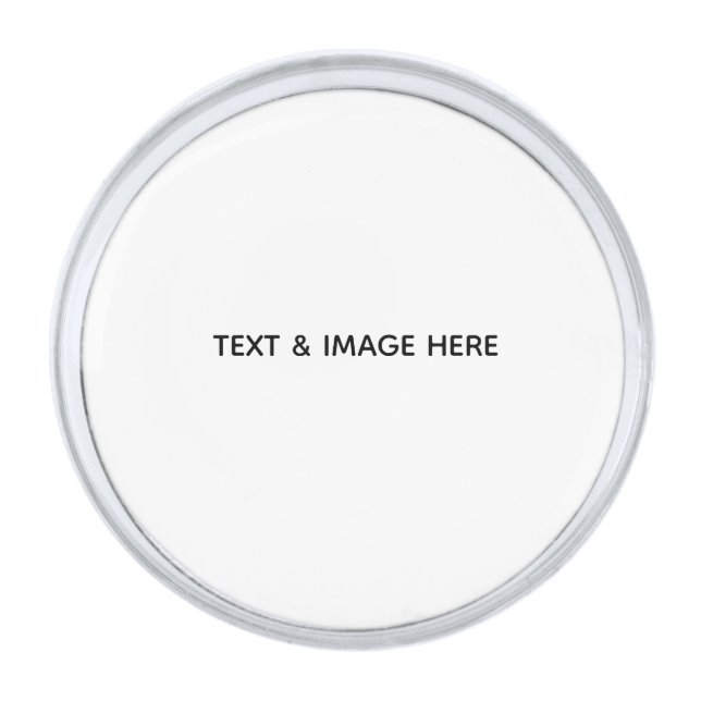 Create Your Own white Silver Finish Lapel Pin (Front)
