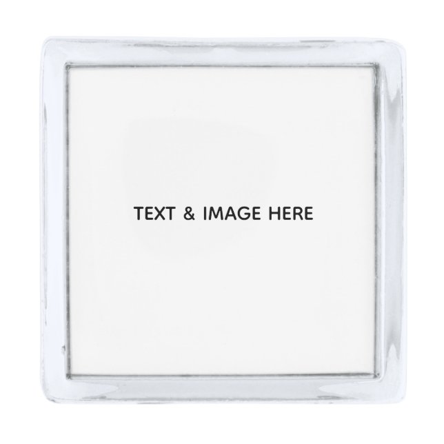Create Your Own white Silver Finish Lapel Pin (Front)