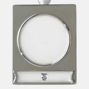 Create Your Own white  Silver Plated Banner Ornament