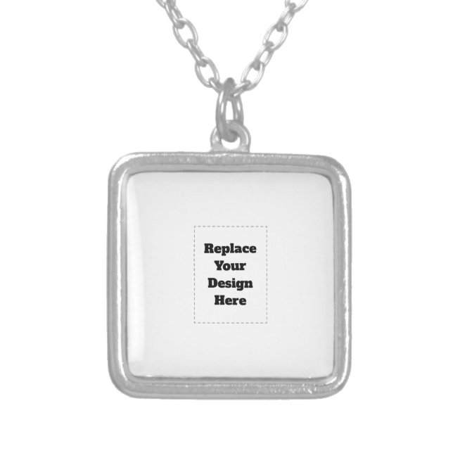 Create Your Own white  Silver Plated Necklace (Front)